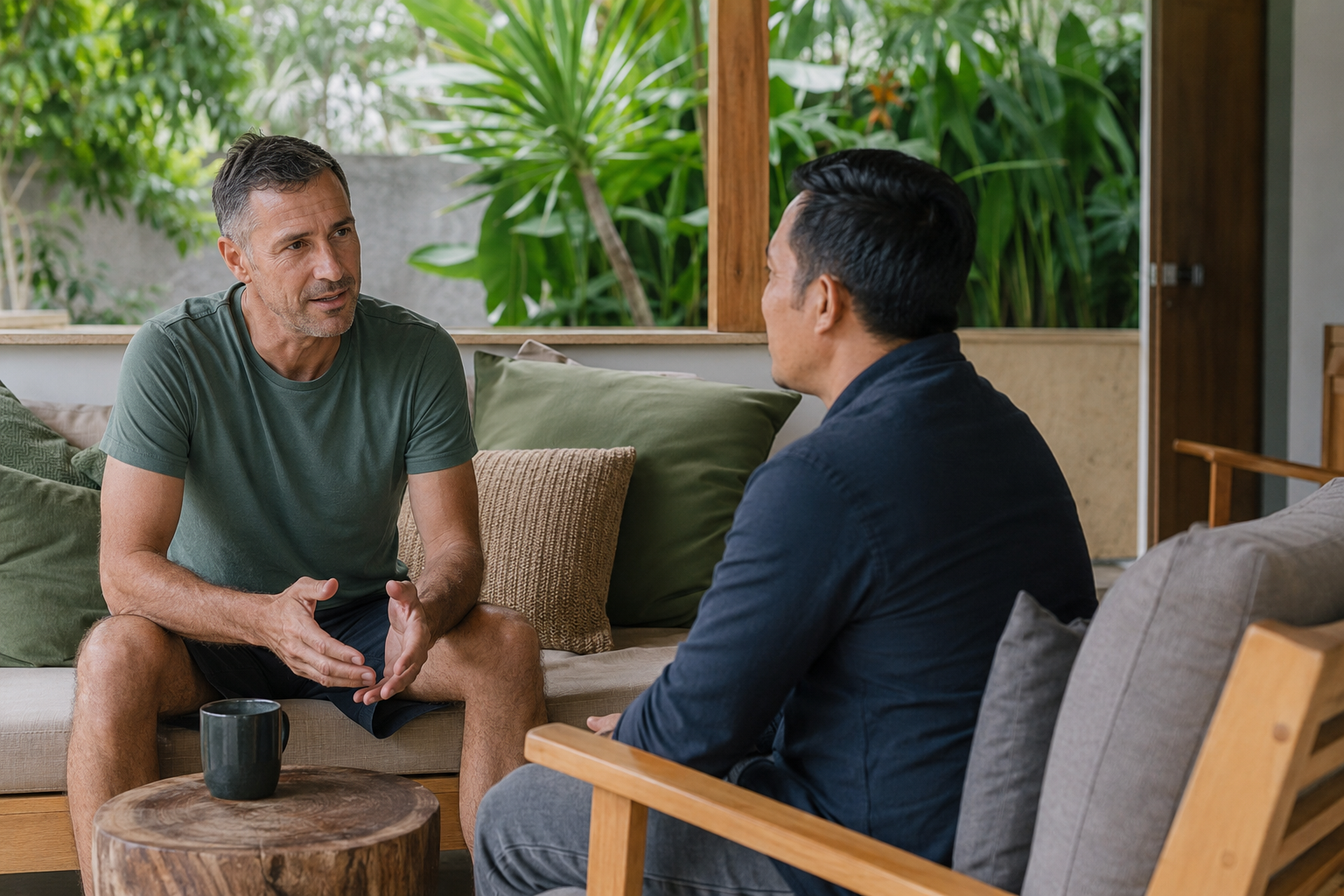 Individual counselling during private residential addiction treatment in Bali